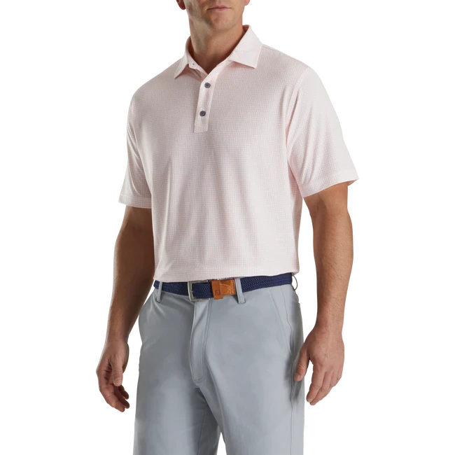 FOOTJOY BEAD CHAIN QUARTZ PINK/WHITE POLO - Image 2