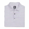 FOOTJOY CHALK LINE PRINT POLO WHITE/LAVENDER