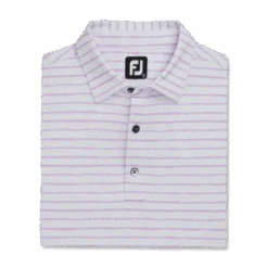 FOOTJOY CHALK LINE PRINT POLO WHITE/LAVENDER