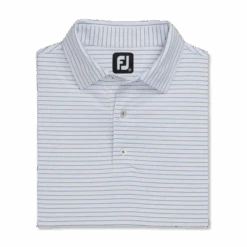 FOOTJOY CLASSIC PENCIL STRIPE POLO WHITE/ROYAL