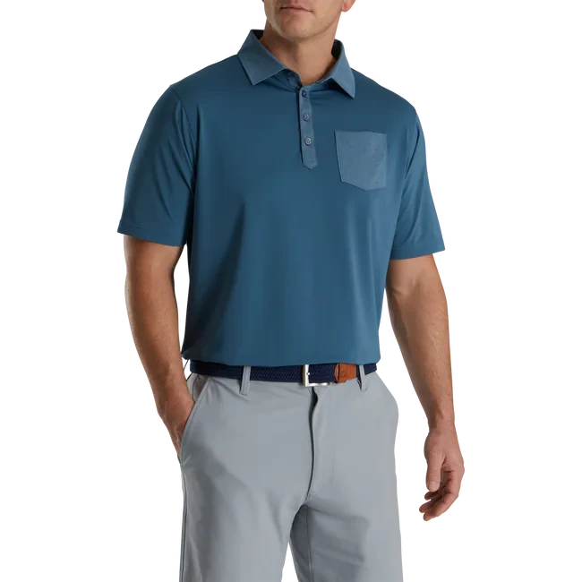 FOOTJOY TONAL TRIM SOLID W/ POCKET POLO INK - Image 2